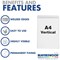 Beaverswood Magnetic Industrial Strength Document Pockets, A4, Vertical, Clear, Pack of 10