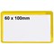 Beaverswood Magnetic PVC Clear Front Ticket Pouches For Warehouse Shelving and Racking, H60mmxW100mm, Yellow, Pack of 100