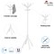 Alba Cafe Coat Stand, 10 Pegs, White