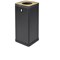 Alba Recycling Bin 50L Steel For Plastic Black With Yellow Circular Hole Lid H73xW31xD31cm -