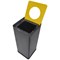 Alba Recycling Bin 50L Steel For Plastic Black With Yellow Circular Hole Lid H73xW31xD31cm -