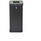 Alba Recycling Bin 50L Steel Black With Green Square Hole Lid H73xW31xD31cm -