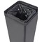 Alba Recycling Bin 50L Steel Black With Green Square Hole Lid H73xW31xD31cm -