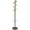 Alba Coat Stand 6 Pegs Plus 3 Mini Pegs Wood And Steel H175cm Black -