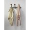 Alba Wall Coat Hooks 3 Double Pegs Silver Grey Steel/Light Wood L46xW18x12cm -