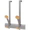 Alba Coat Hooks 2 Double Pegs Silver Grey Steel/Light Wood L36.7xW30x15cm -
