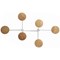 Alba Contemporary Wall Coat Hook, 6 Pegs, White/Light Wood