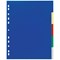 Durable 5 Part Coloured Tab Index Punched File Dividers, A4+, Multicolour, Pack of 20
