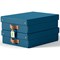 Leitz Puro Storage Box with Lid Medium Low 8L Blue 100% Recycled Card Pack of 2 -