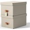 Leitz Puro Storage Box with Lid Medium 17L Beige 100% Recycled Card Pack of 2 -