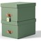 Leitz Puro Storage Box with Lid Medium 17L Green 100% Recycled Card Pack of 2 -