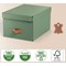 Leitz Puro Storage Box with Lid Medium 17L Green 100% Recycled Card Pack of 2 -