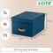 Leitz Puro Storage Box with Lid Medium 17L Blue 100% Recycled Card Pack of 2 -