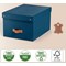 Leitz Puro Storage Box with Lid Medium 17L Blue 100% Recycled Card Pack of 2 -