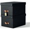 Leitz Puro Storage Box with Lid Medium 17L Black 100% Recycled Card Pack of 2 -