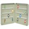 Key Cabinet Steel with Lock / 80 Colour Tags 80 Numbered Hooks / Grey