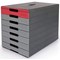 Durable Idealbox Pro 7 Drawer Box, 7 Drawers, Red and Grey
