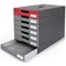 Durable Idealbox Pro 7 Drawer Box, 7 Drawers, Red and Grey