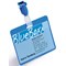 Durable Clip Name Tag ID Badge Card Holders + Inserts, 54x90mm, Blue, Pack of 25