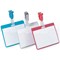 Durable Clip Name Tag ID Badge Card Holders + Inserts, 54x90mm, Blue, Pack of 25