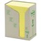 Post-it Note Recycled Tower Pack, 76x127mm, Pastel Yellow, Pack of 16