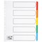 5 Star Maxi Index Dividers, Extra Wide, 5-Part, Multicoloured Mylar Tabs, A4, White