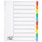 5 Star Maxi Index Dividers, Extra Wide, 10-Part, Multicoloured Mylar Tabs, A4, White