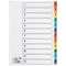 5 Star Index Dividers, 1-12, Multicoloured Mylar Tabs, A4, White