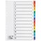 5 Star Index Dividers, 1-12, Multicoloured Mylar Tabs, A4, White