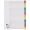 5 Star Elite Plastic Index Dividers, 1-12, Multicoloured Tabs, A4, White