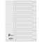 5 Star Elite Plastic Index Dividers, 1-10, White Tabs, A4, White