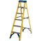 Werner 6 Tread Fibreglass Swingback Stepladder Yellow/Black 7160618