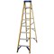 Werner Fibreglass Swingback Step Ladder, 8 Tread, Yellow