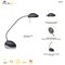 Alba Halox LED Desk Lamp 3/5.5W with UK Plug Black/Grey