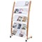 Alba Mobile Wide Literature Display, 15 x A4 Portrait, Natural Frame White Compartments
