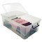 Strata Smart Box, 50 Litre, Clip-on Folding Lid, Carry Handles, Clear