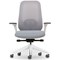 Atelier B22 White Frame Mesh Task Chair, Height Adjustable Arms, Grey