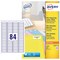Avery L7656-100 Laser Labels, 84 Per Sheet, 46x11.1mm, White, 8400 Labels