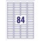 Avery L7656-100 Laser Labels, 84 Per Sheet, 46x11.1mm, White, 8400 Labels