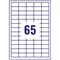 Avery 3666 Multi-Purpose Labels, 65 Per Sheet, 38.1x21.2mm, White, 6500 Labels