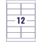 Avery L4776-20 Heavy Duty Laser Labels, 12 per Sheet, 99.1x42.3mm, White, 240 Labels