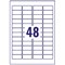 Avery L4778-20 Heavy Duty Laser Labels, 48 Per Sheet, 45.7x21.2mm, White, 960 Labels