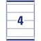 Avery L7171A-20 Laser Filing Labels for Lever Arch File, 4 per Sheet, 200x60mm, Assorted, 80 Labels