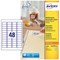 Avery L4736REV-25 Removable Laser Labels, 48 per Sheet, 45.7x21.2mm, White, 1200 Labels