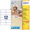 Avery L4743REV-25 Removable Laser Labels, 12 per Sheet, 99.1x42.3mm, White, 300 Labels