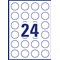 Avery L4851REV-25 Removable Labels, 24 Per Sheet, 37mm Diameter, 600 Labels