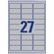 Avery L6011-20.UK Heavy Duty Laser Labels, 27 per Sheet, 63.5x29.6mm, Silver, 540 Labels