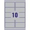 Avery L6012-20 Heavy Duty Laser Labels, 10 per Sheet, 96x50.8mm, Silver, 200 Labels