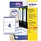 Avery L7171-100 Laser Filing Labels for Lever Arch file, 4 per Sheet, 200x60mm, 400 Labels