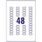 Avery L7553-25 Laser Labels, 48 Per Sheet, 22x12.7mm, Clear, 1200 Labels